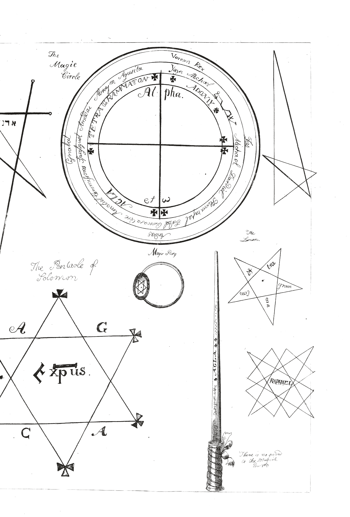 Engraved plate of 1801: the magic circle and the pentacle of Solomon